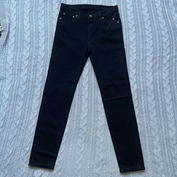 Frye Denim - FRYE Addie Street Style Midnight Black Mid Rise Skinny Jeans